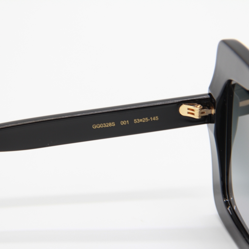 NEW GUCCI GG0328S 001 BLACK OVERSIZED SQUARE WOMEN SUNGLASSES - Picture 9 of 11